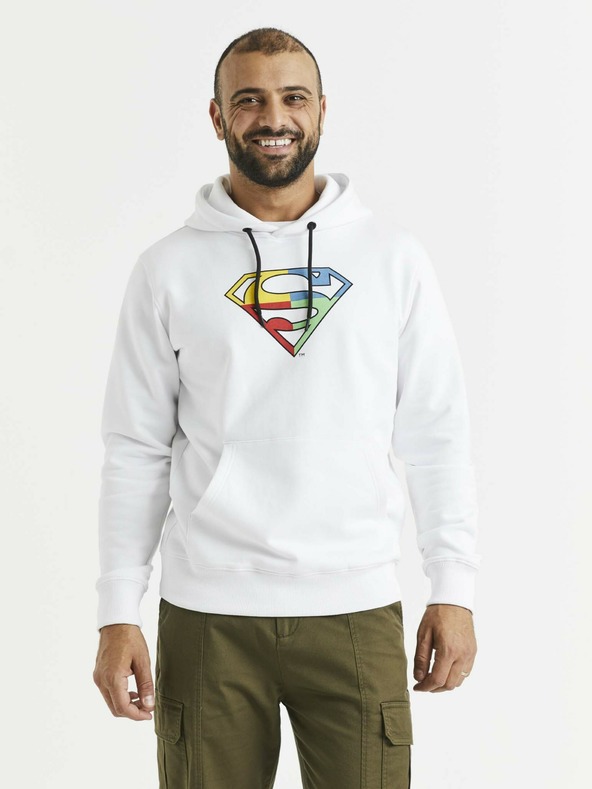 Celio Bílá pánská mikina s potiskem Celio Lvemansw