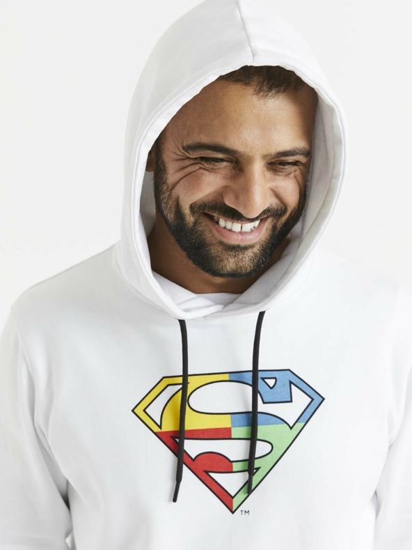 Celio Bílá pánská mikina s potiskem Celio Lvemansw