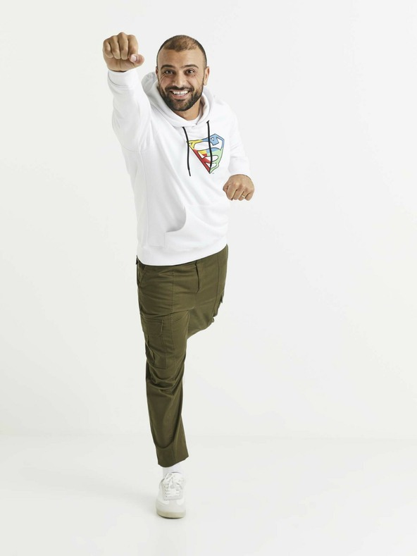 Celio Bílá pánská mikina s potiskem Celio Lvemansw