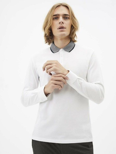 Celio Bílé polo triko Celio Sessicoml