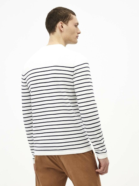 Celio Modro-bílý pánský pruhovaný svetr Celio