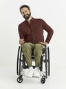 Celio Vínová pánská žíhaná košile s kapsou Celio