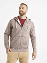 Celio Vínová pánská žíhaná mikina s kapucí Celio