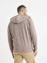 Celio Vínová pánská žíhaná mikina s kapucí Celio