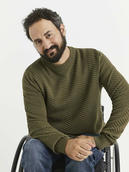 Celio Khaki pánský vzorovaný svetr Celio