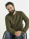 Celio Khaki pánský vzorovaný svetr Celio