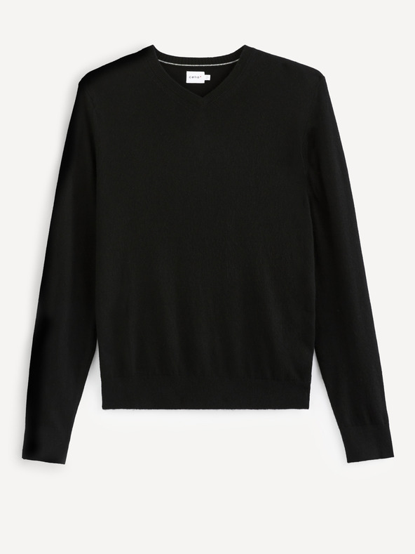 Celio Černý basic svetr Celio Sebase