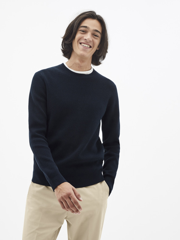 Celio Tmavě modrý basic svetr Celio Seven
