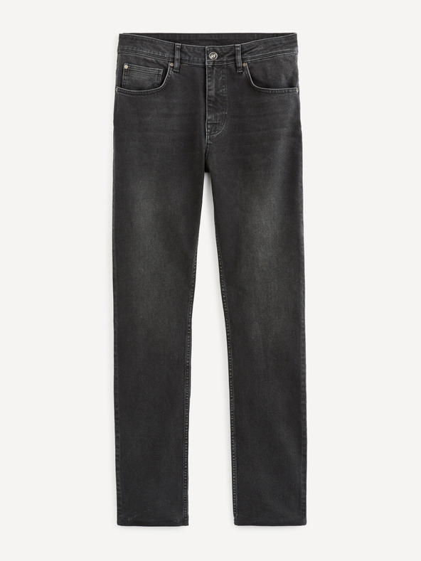 Celio Černé straight fit džíny Celio Voblack5