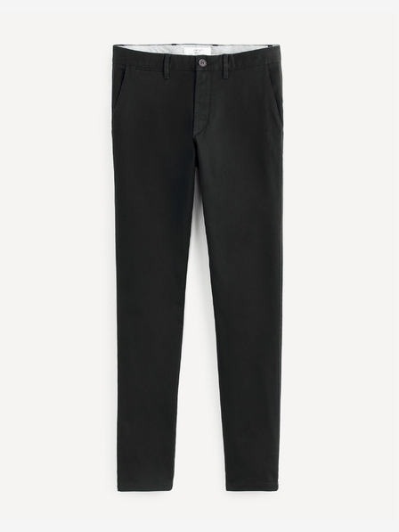 Celio Černé zkrácené chino kalhoty Celio Motalia