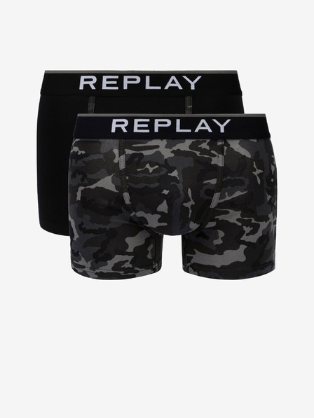 Replay Sada dvou boxerek v černé barvě Replay