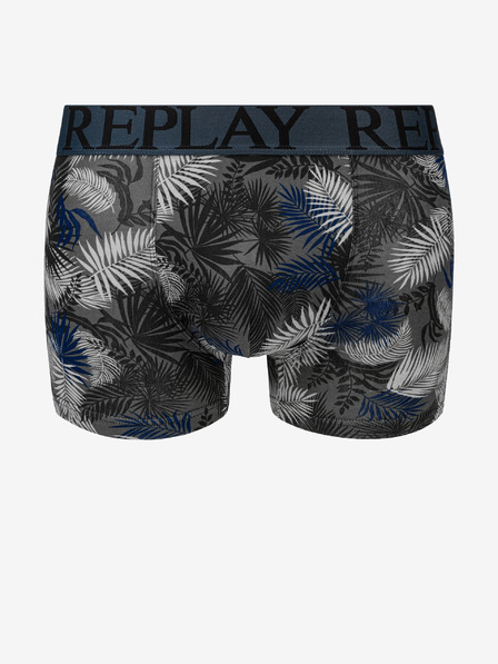 Replay Sada dvou boxerek v tmavě modré a šedé barvě Replay Foliage