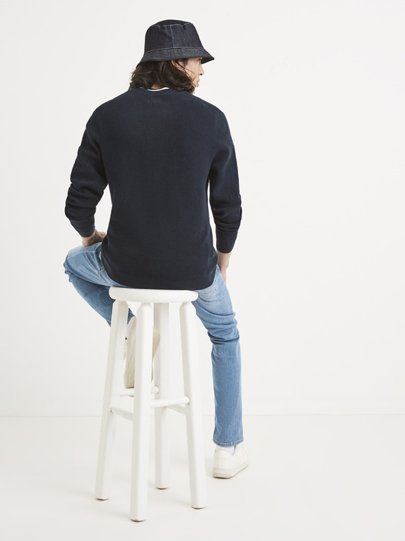 Celio Tmavě modrý basic svetr Celio Tepic