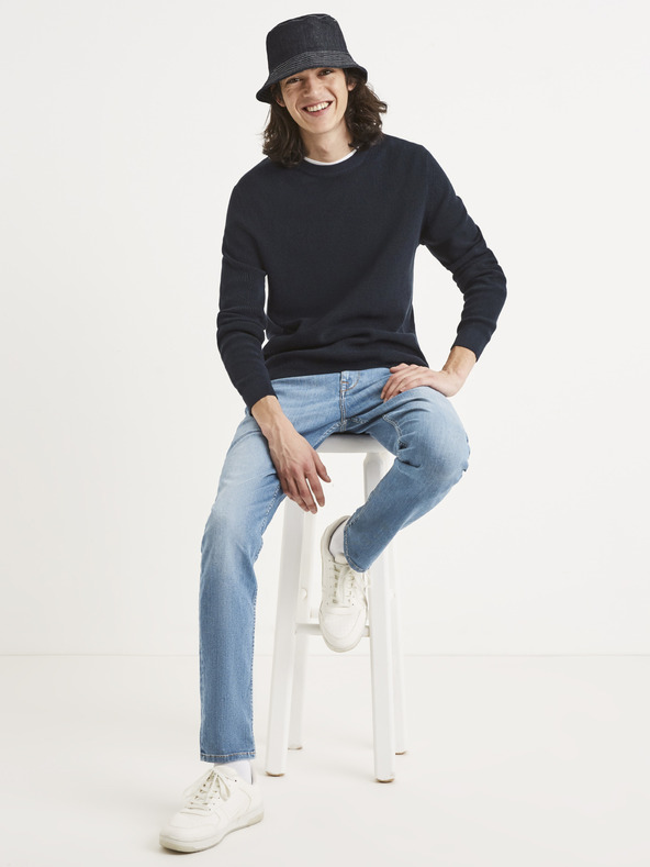 Celio Tmavě modrý basic svetr Celio Tepic