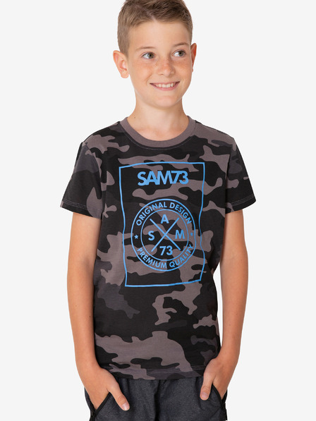 Sam 73 Šedé klučičí maskáčové tričko SAM 73