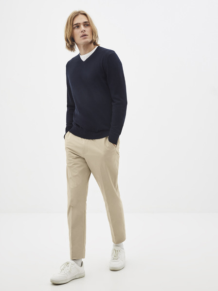 Celio Tmavě modrý vlněný svetr Celio Semeriv