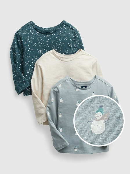 GAP Bílá holčičí trička mix organic GAP, 3 ks