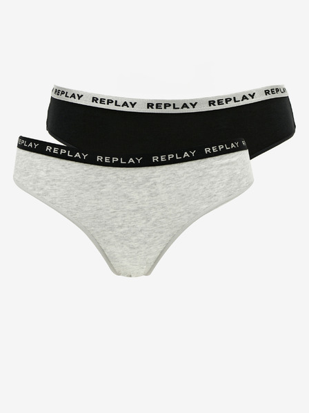 Replay Sada dvou kalhotek v černé a šedé barvě Replay
