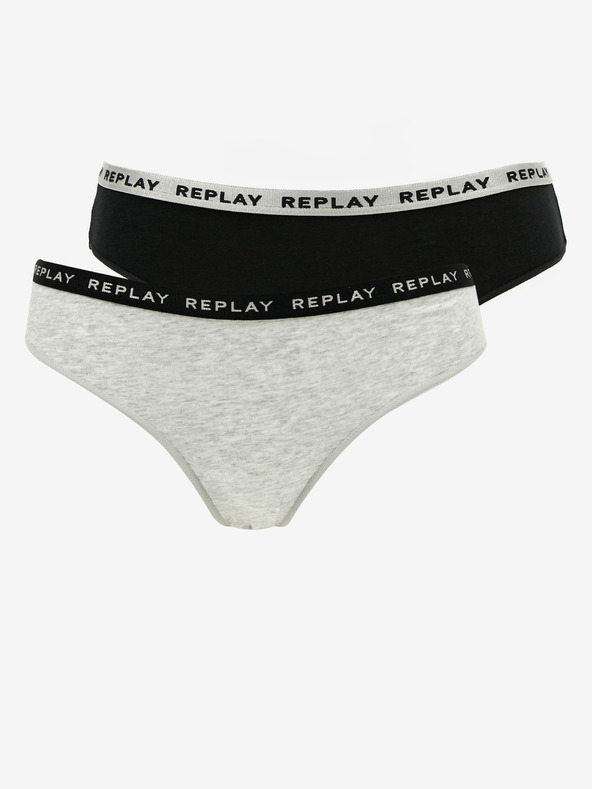Replay Sada dvou kalhotek v černé a šedé barvě Replay