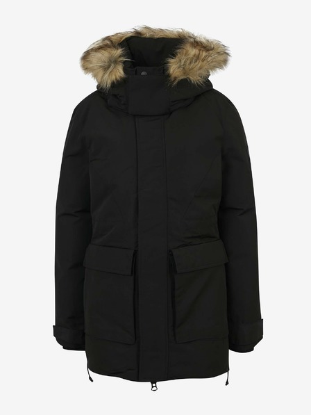 SuperDry Černá dámská parka s kapucí s umělým kožíškem Superdry Everest