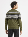 Celio Khaki pánský vzorovaný svetr Celio Veryfair