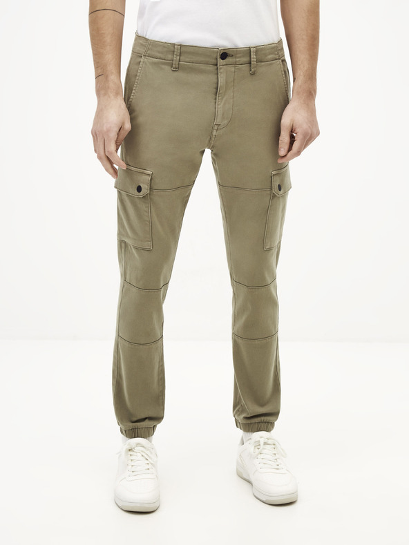 Celio Khaki pánské kalhoty Celio Solyte