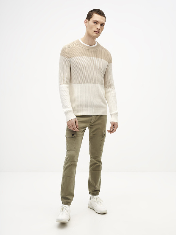 Celio Khaki pánské kalhoty Celio Solyte