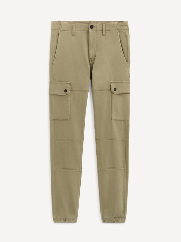 Celio Khaki pánské kalhoty Celio Solyte