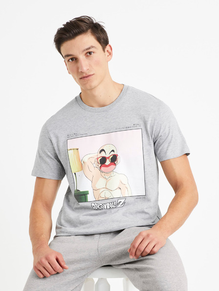 Celio Šedé pánské tričko Celio Dragon Ball Super