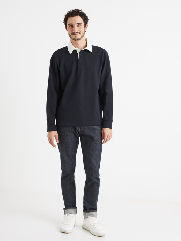 Celio Tmavě modré pánské polo tričko Celio Vemix