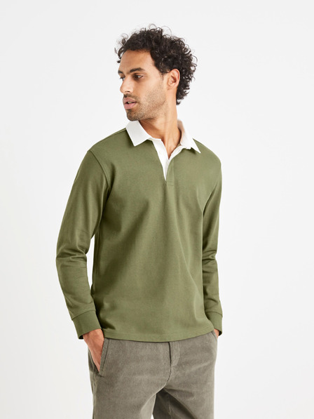 Celio Zelené pánské polo tričko Celio Vemix