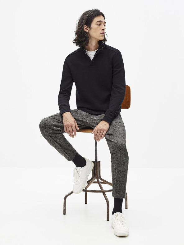 Celio Černý pánský svetr se stojáčkem Celio Serome