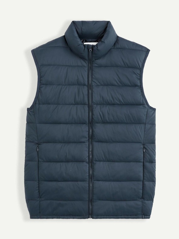 Celio Tmavě modrá pánská prošívaná vesta Celio Bulock