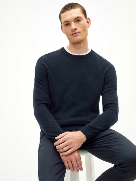 Celio Tmavě modrý pánský kašmírový svetr Celio Jecloud