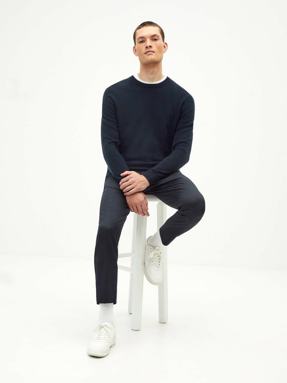 Celio Tmavě modrý pánský kašmírový svetr Celio Jecloud