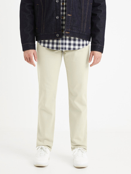 Celio Krémové pánské kalhoty Celio Vopry1