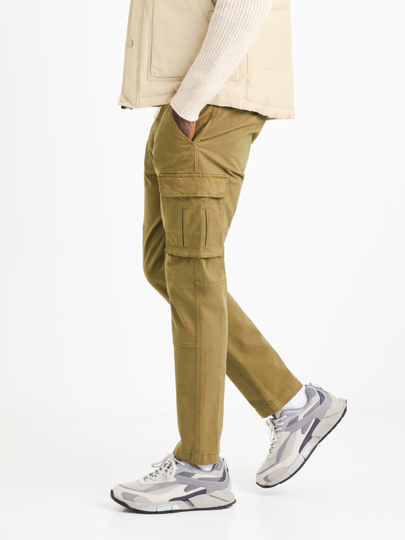 Celio Khaki pánské kalhoty Celio Volcan