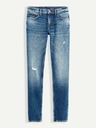 Celio Modré pánské straight fit džíny s potrhaným efektem Celio Vomarble