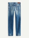 Celio Modré pánské straight fit džíny s potrhaným efektem Celio Vomarble