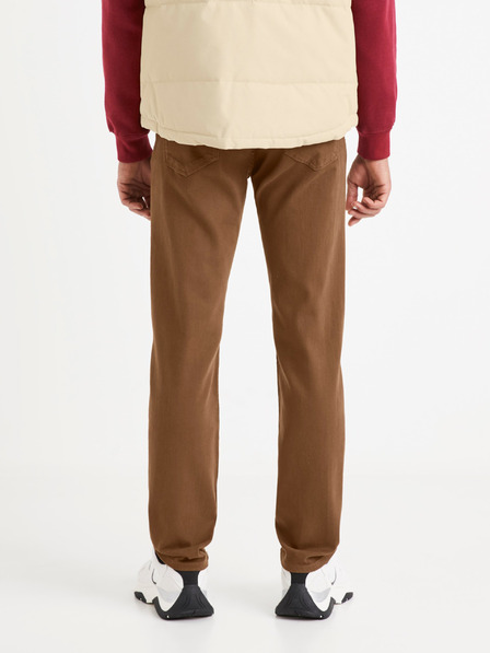Celio Hnědé pánské kalhoty Celio