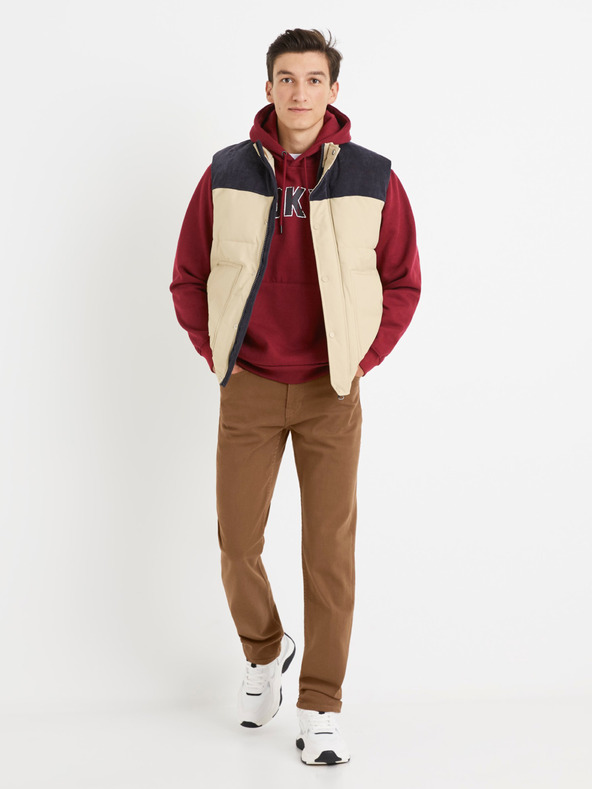 Celio Hnědé pánské kalhoty Celio