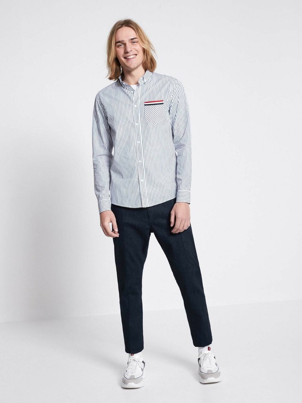 Celio Tmavě modré pánské slim fit džíny s pruhem Celio C25
