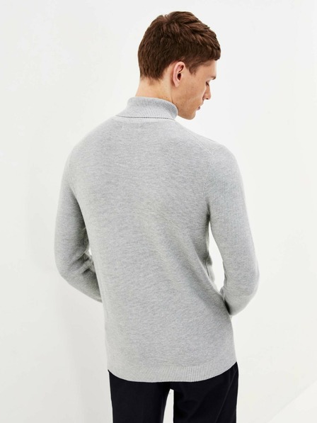 Celio Světle šedý pánský basic rolák Celio Pewave