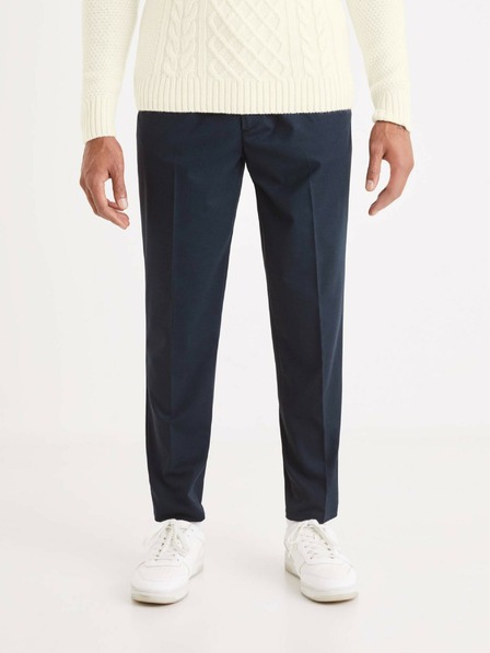 Celio Tmavě modré pánské kalhoty Celio 24H Avocal