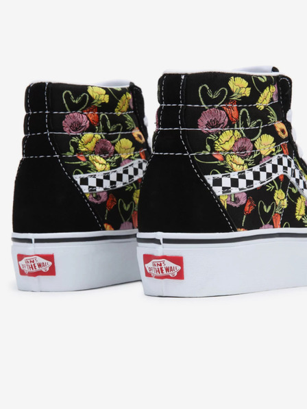 Vans Černé dámské vzorované kotníkové kožené tenisky na platformě VANS