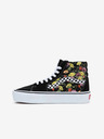 Vans Černé dámské vzorované kotníkové kožené tenisky na platformě VANS