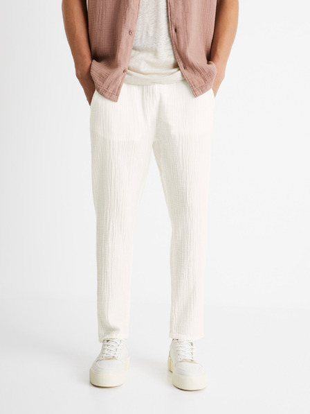 Celio Bílé pánské kalhoty Celio Cobogaze