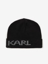 Karl Lagerfeld Černá čepice s příměsí vlny KARL LAGERFELD