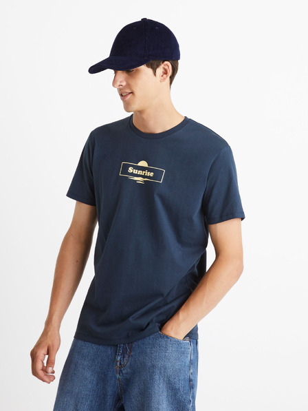 Celio Tmavě modré pánské tričko Celio Cecarto