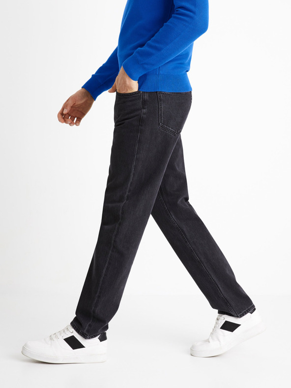 Celio Černé džíny loose fit Celio C75 Coback4